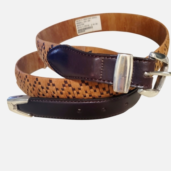 Brighton Other - Brighton Onyx Braided Brown Belt Silver Buckle Western Hunting